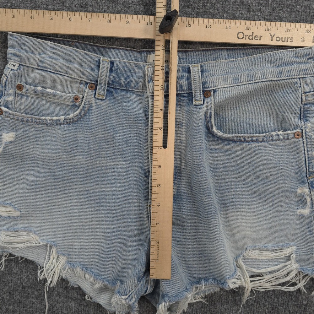 Citizens Of Humanity Shorts Womens 29 Blue Annabelle Cut-Off Raw Hem Distressed - Picture 8 of 13